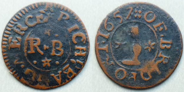 Bridport, Richard Bagg 1657 farthing